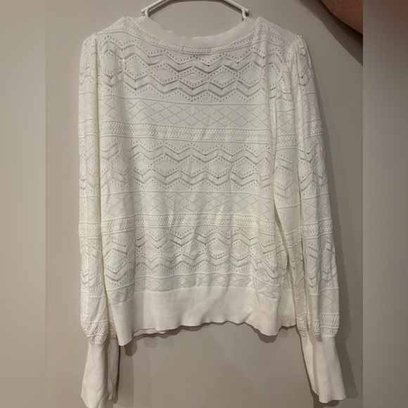 Banana Republic white cotton pointelle sweater size XL-brand new - Picture 4 of 4
